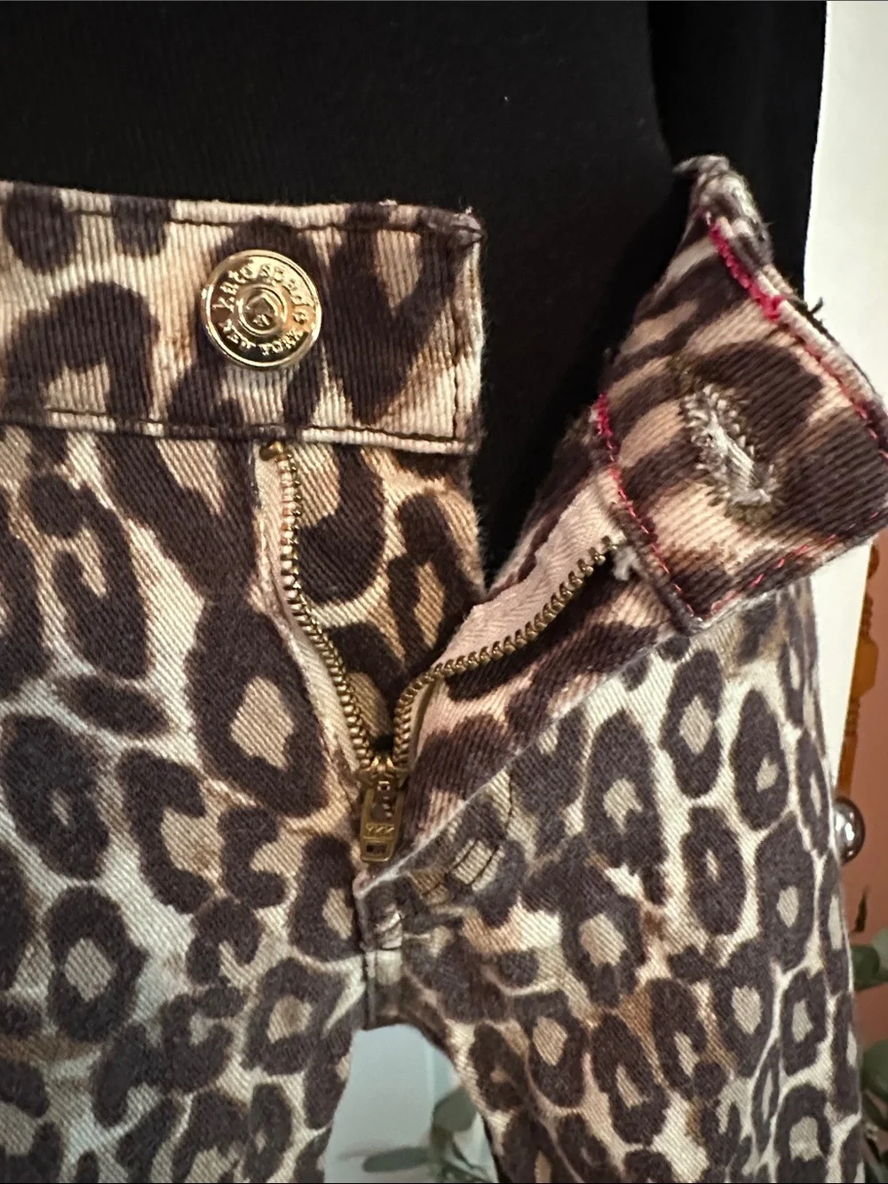 Kate Spade Broome Street Autumn Leopard Print Skinny Crop ankle 28 jeans
